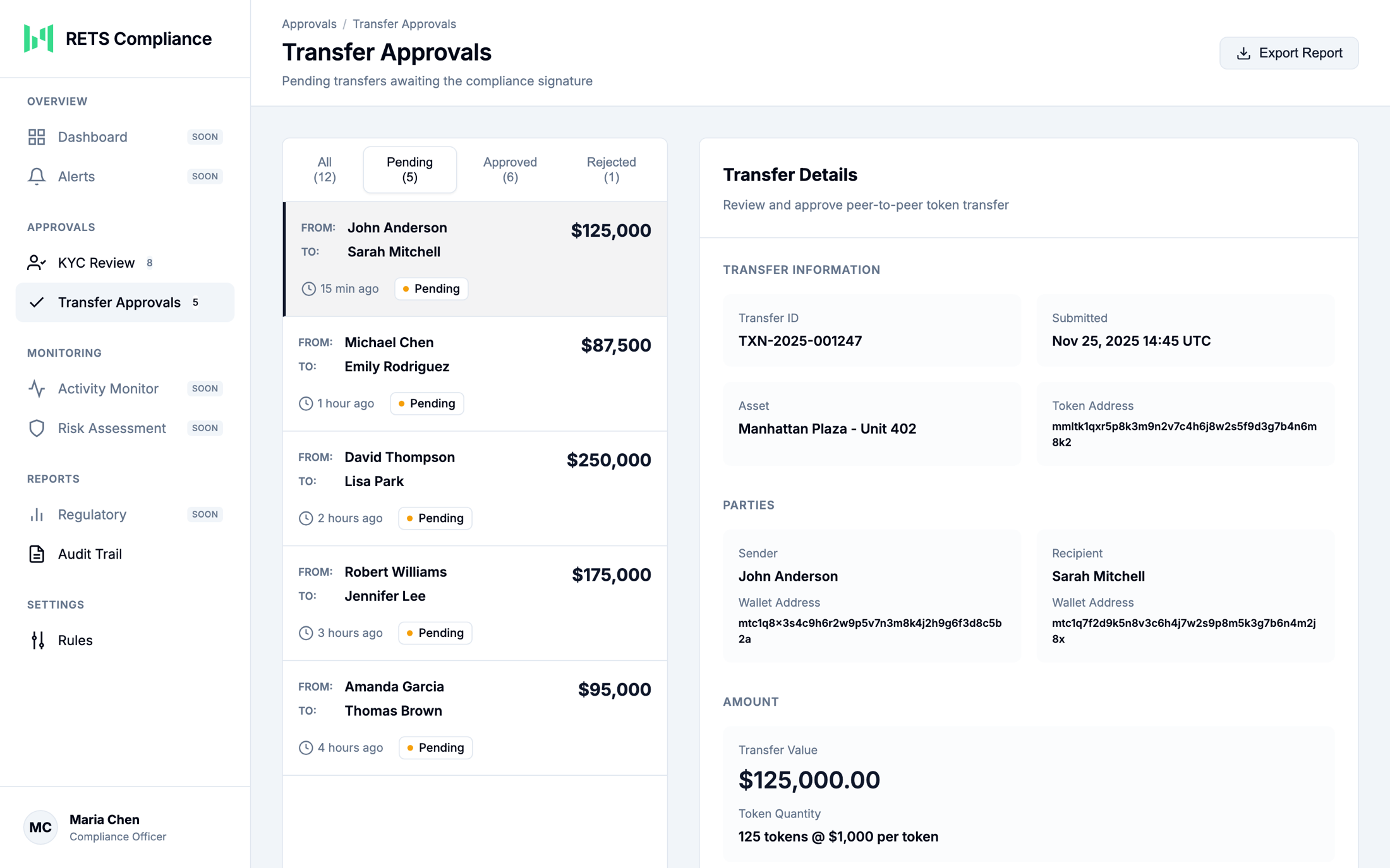 Compliance console with verification pipeline